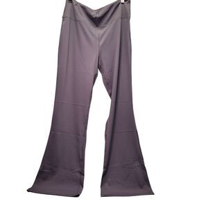 Women Bootcut Yoga High Waist Casual Pants Flare Leggings Gray Size XX-Large